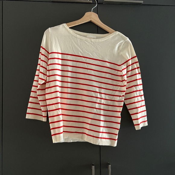 Red & White Breton Stripe Shirt – Classic French Style (Like New) - Picture 1 of 3
